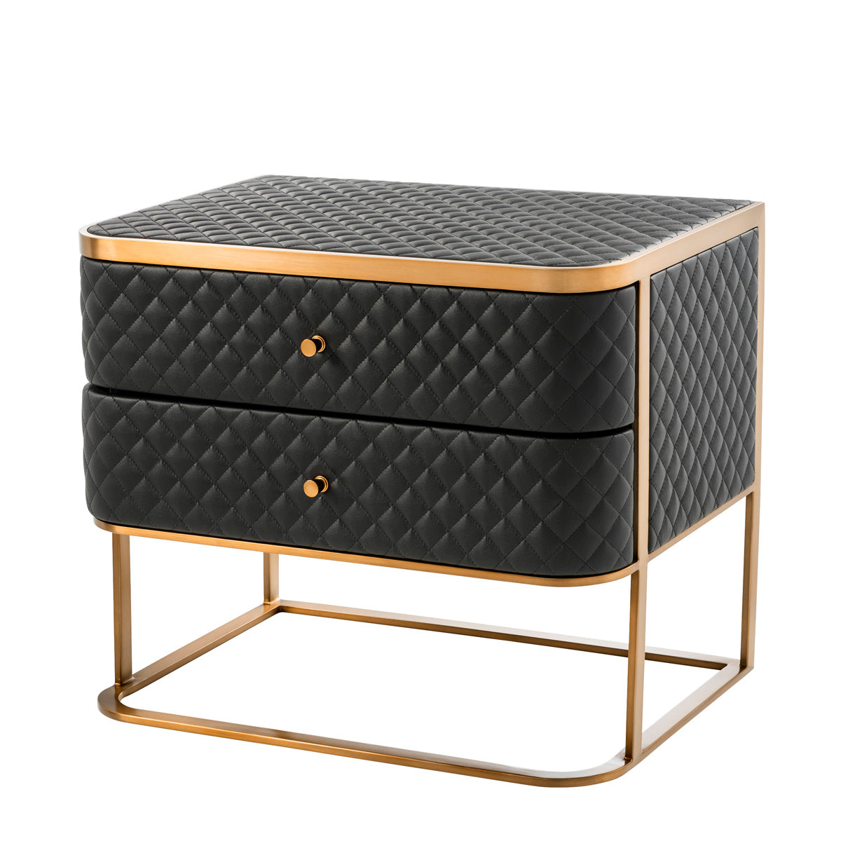 Black Leather Side Table Monfort | Eichholtzmh.com