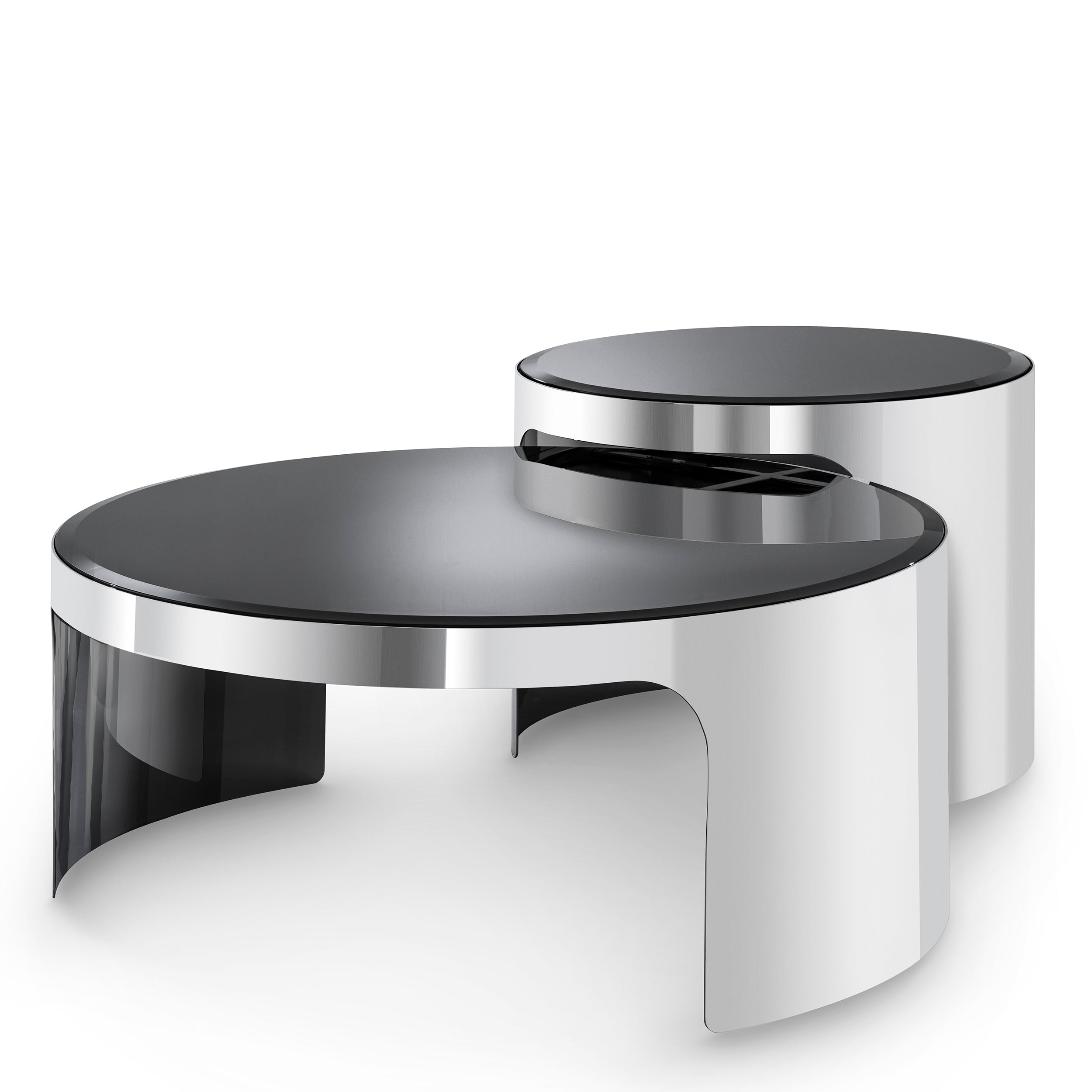 Coffee Table Piemonte polished ss set of 2