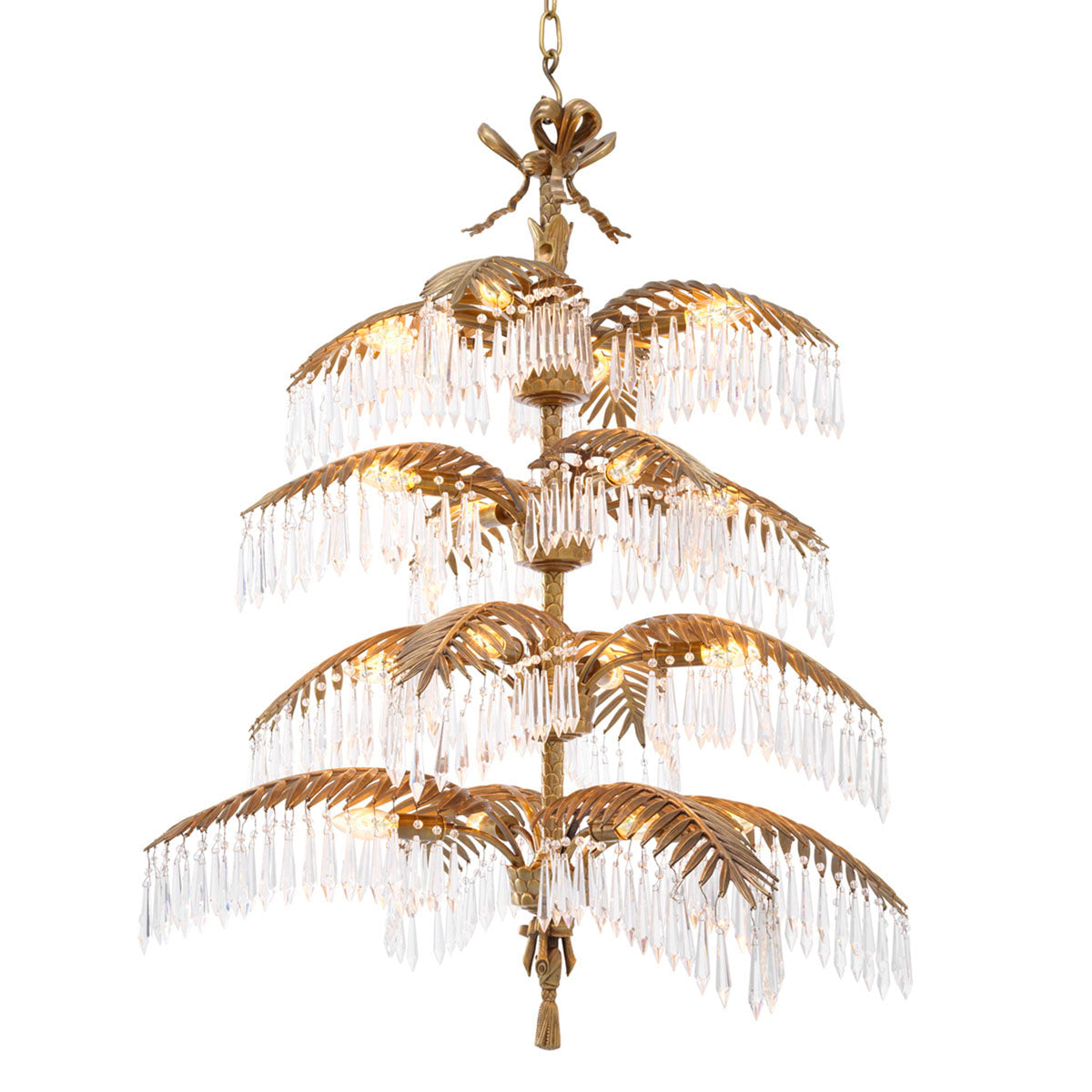 Chandelier Hildebrandt XL vintage brass finish UL