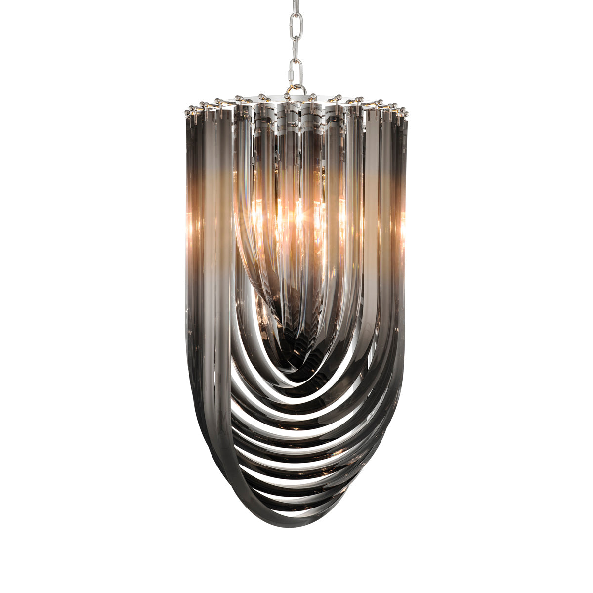 Chandelier Murano smoke 14 inch dia