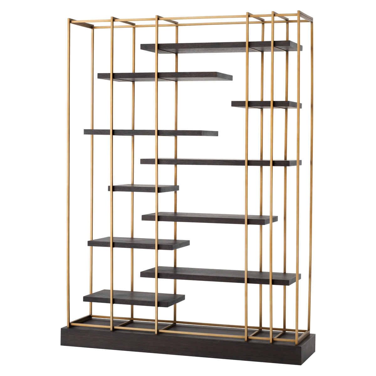 Cabinet Ward brushed brass finish mocha oak veneer
