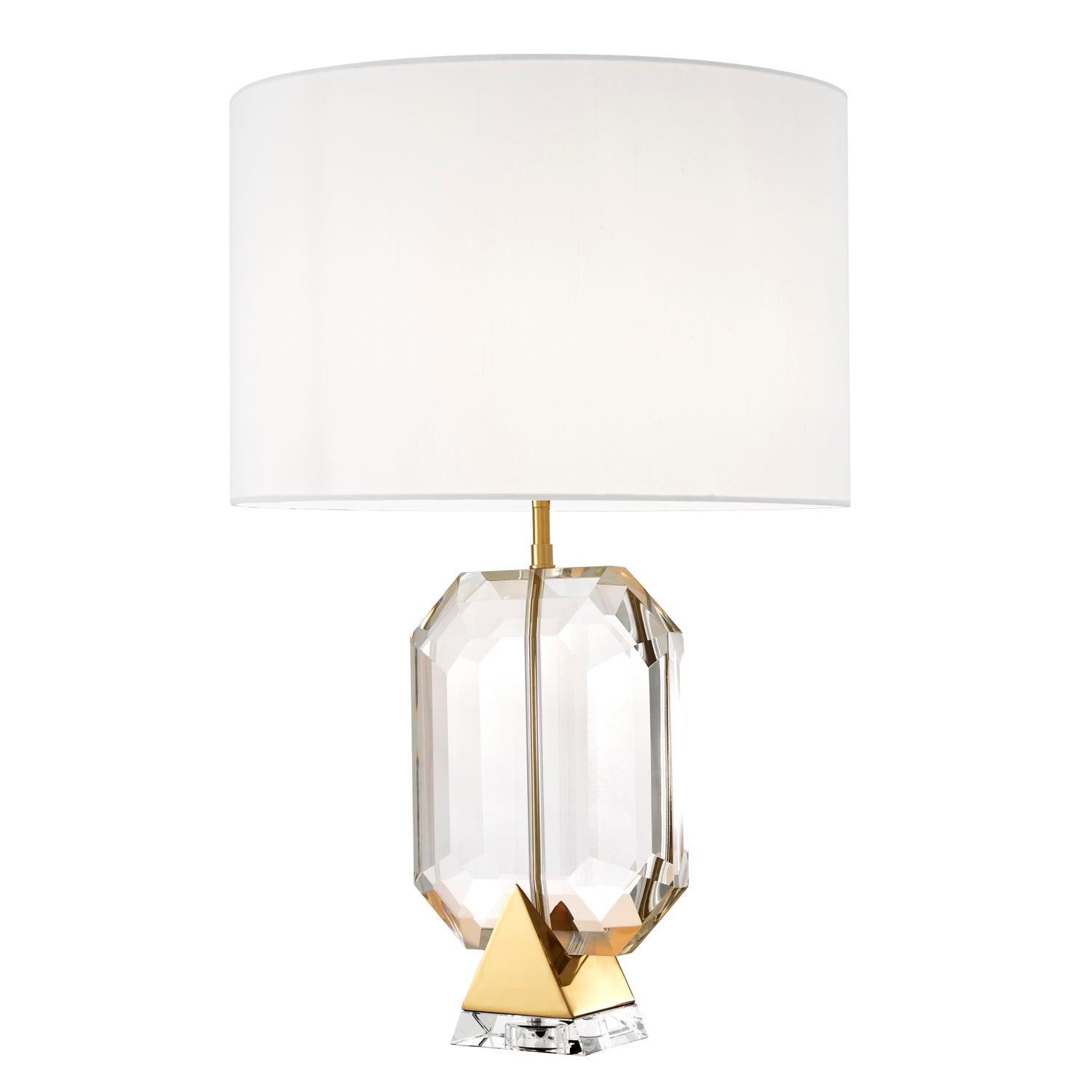 Table Lamp Emerald gold finish incl white shade