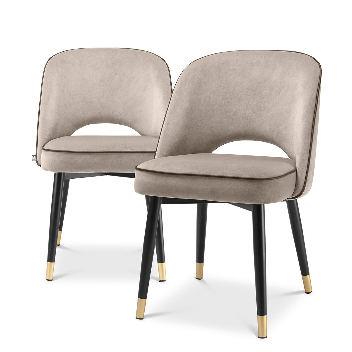 Dining Chair Cliff savona greige velvet set of 2