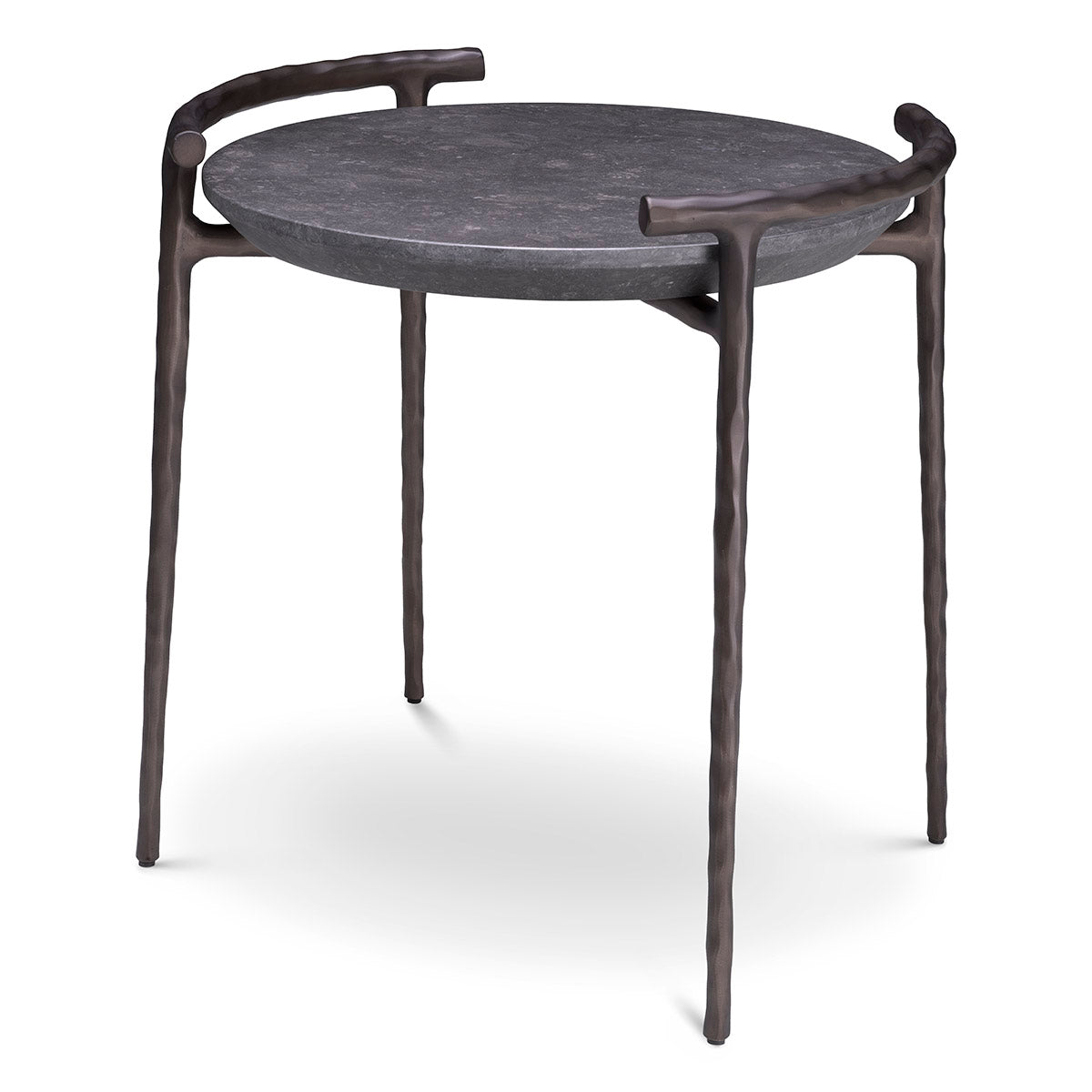 Side Table Arca grey marble bronze finish