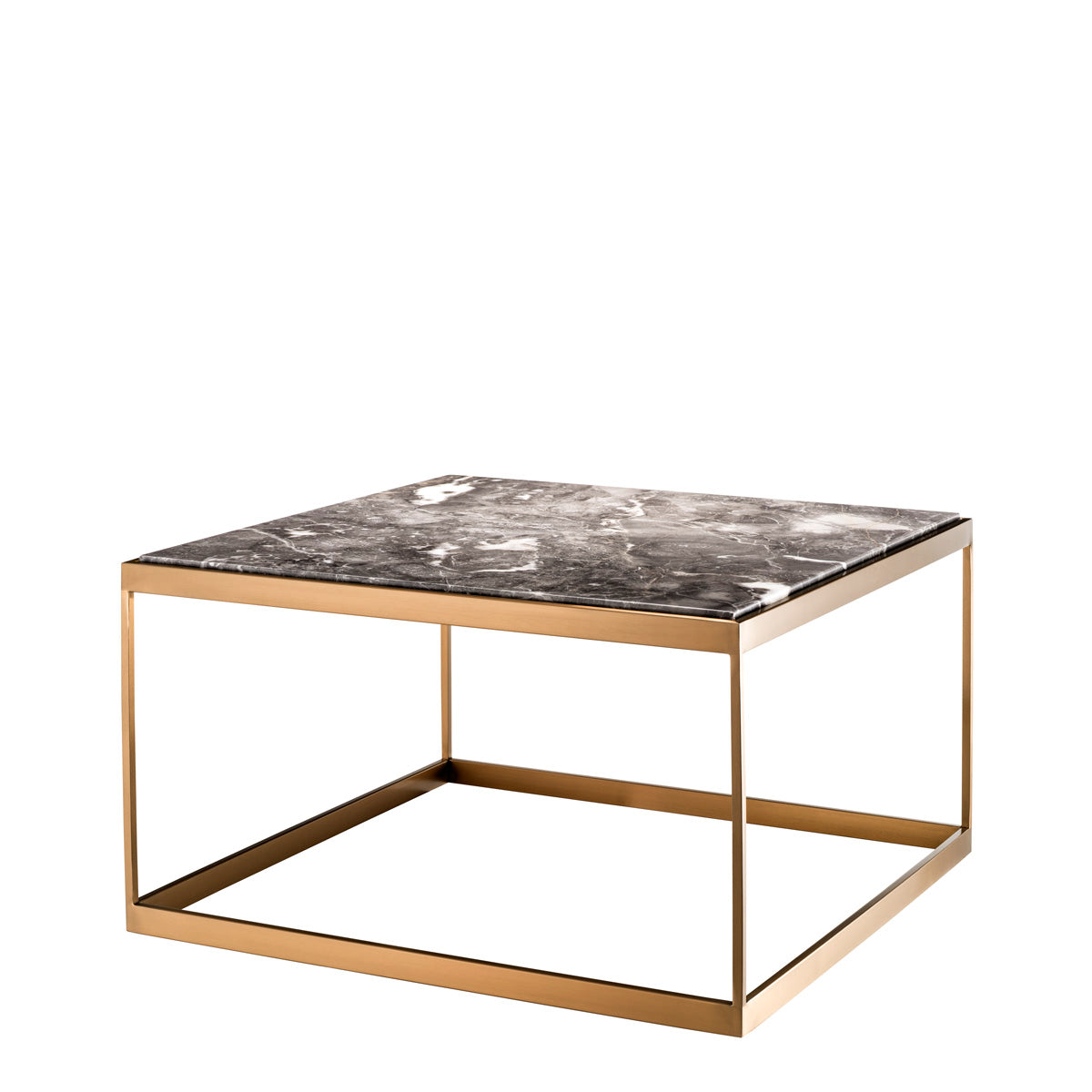 Side Table La Quinta brushed brass finish grey marble