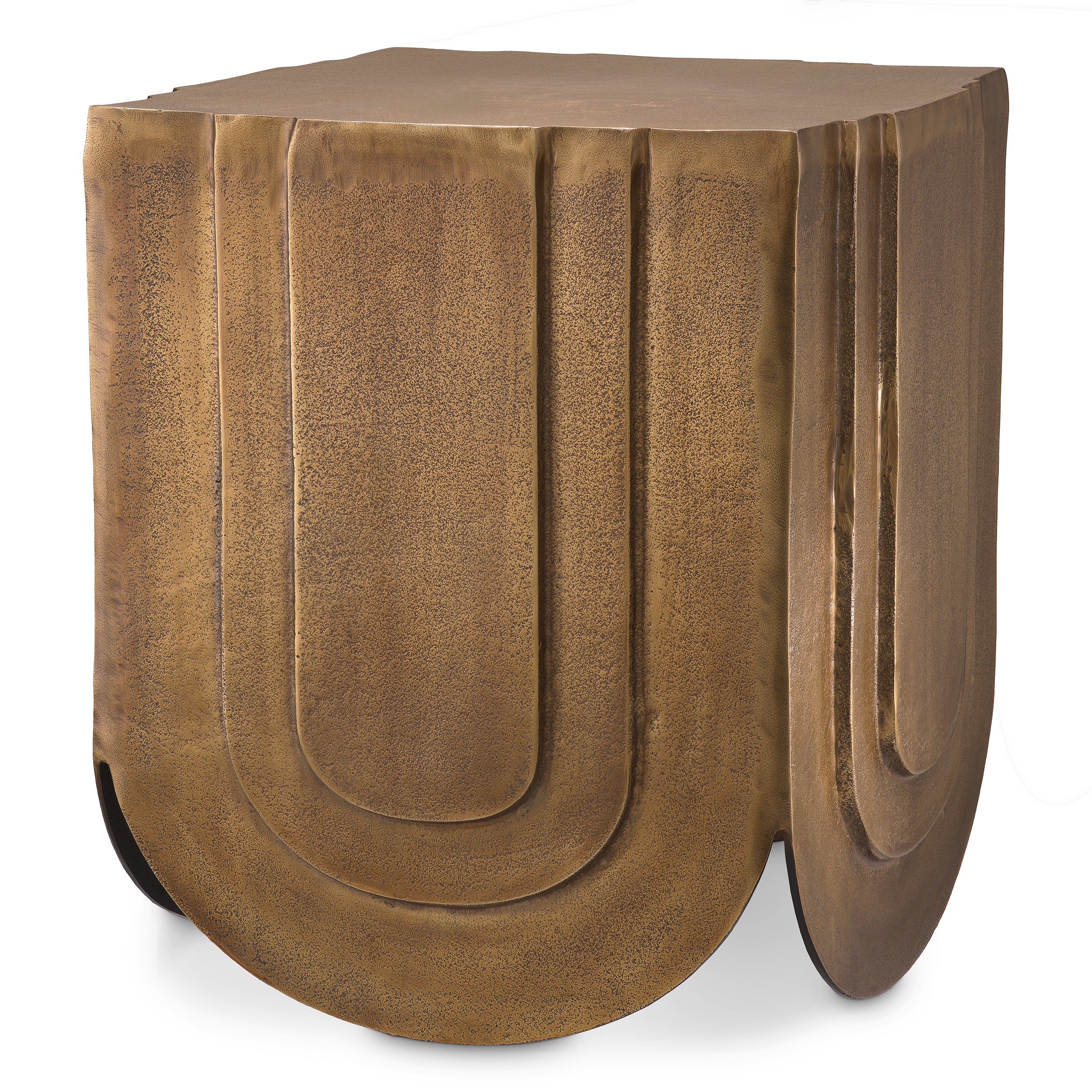 Side Table Gubbio antique brass finish