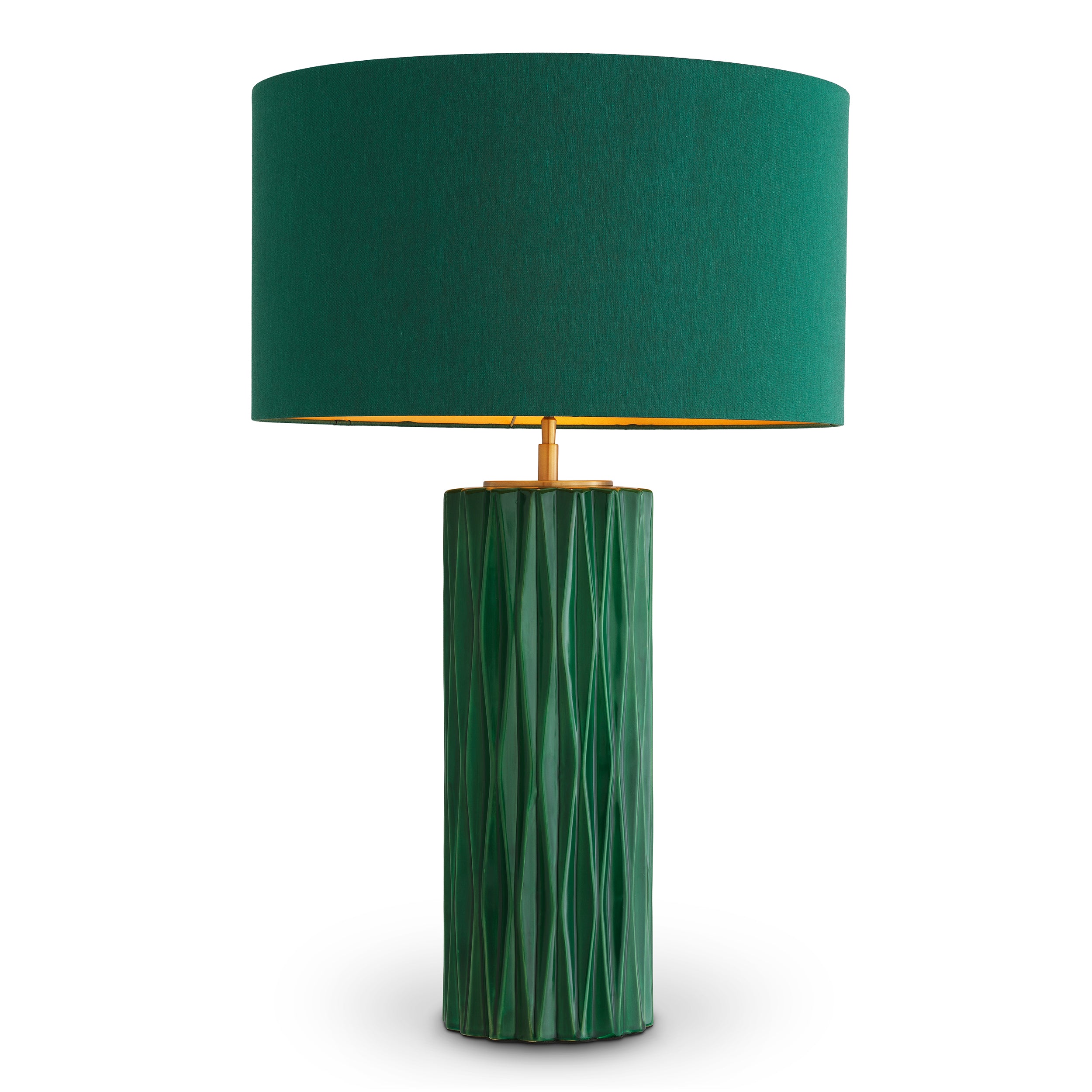 Table Lamp Amarello green ceramic incl shade