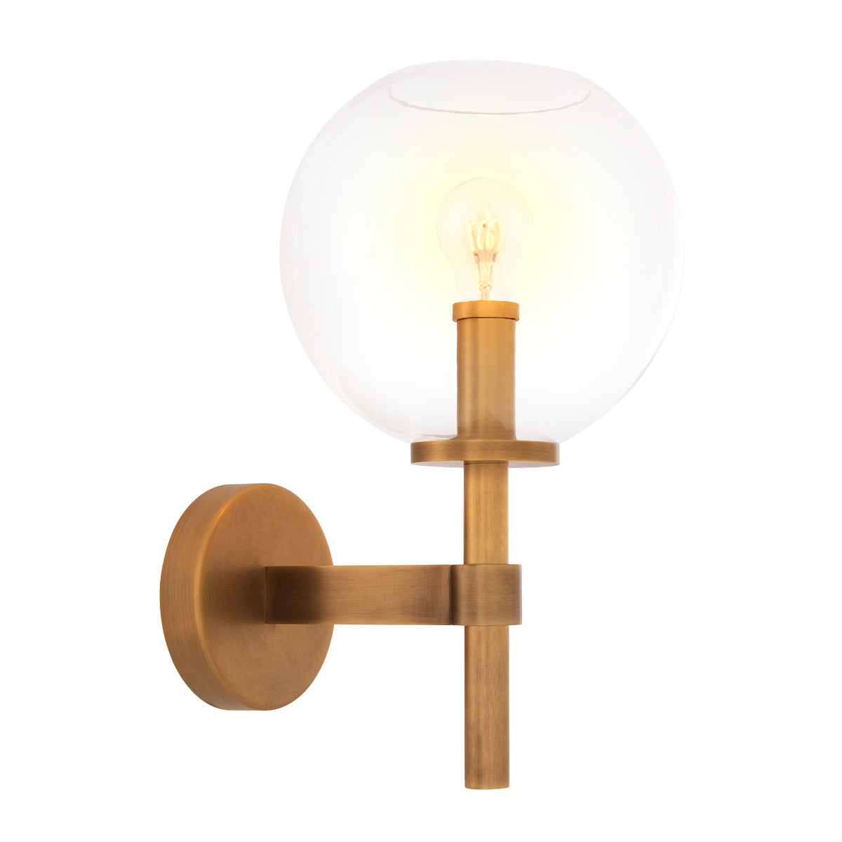 Wall Lamp Jade antique brass finish glass