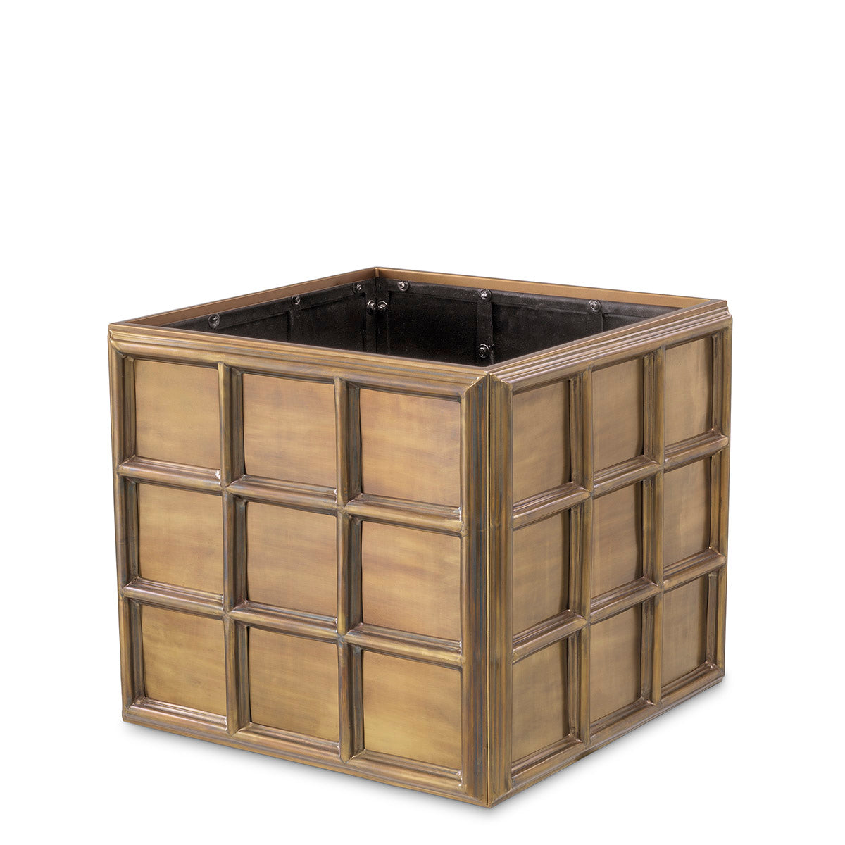 Planter Grid S vintage brass finish