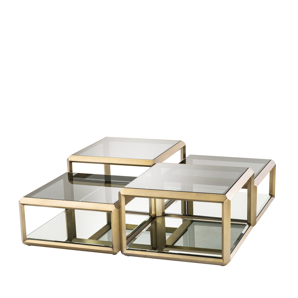 Coffee Table Callum brushed brass finish set of 4