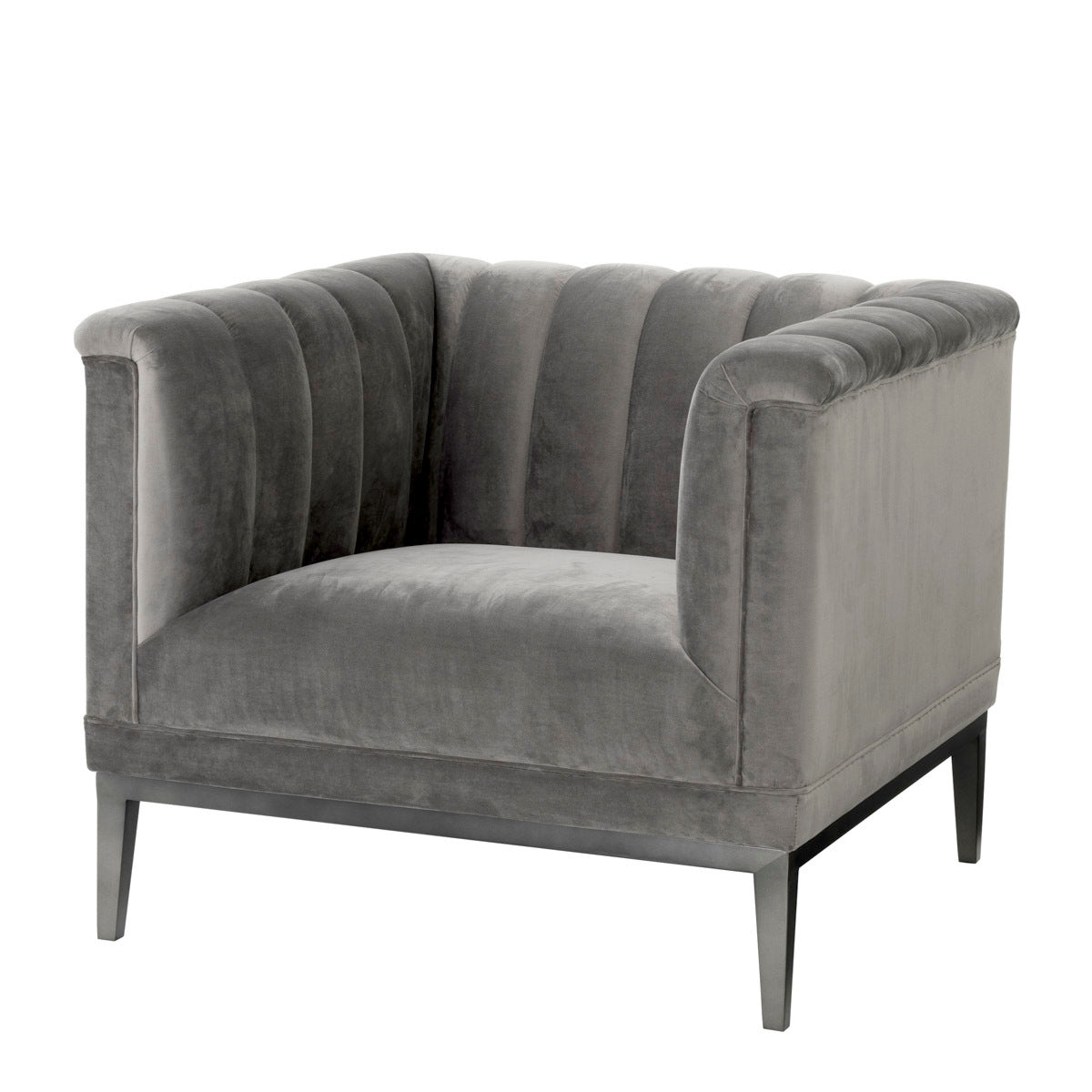 Gray Velvet Barrel Chair Raffles | Eichholtzmh.com