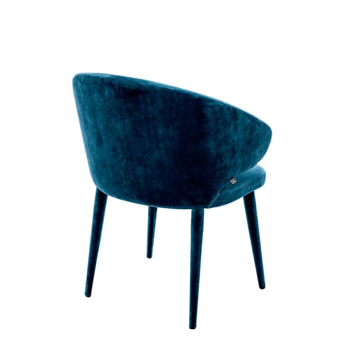 Dining Chair Cardinale roche teal blue velvet