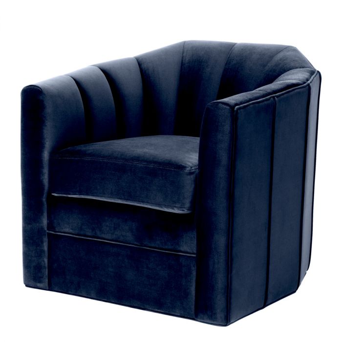 Swivel Chair Delancey savona midnight blue velvet