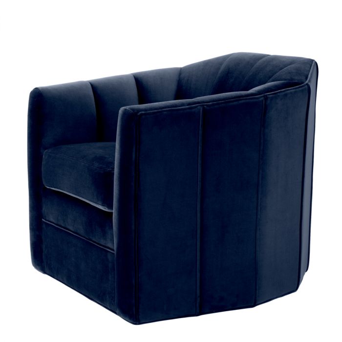 Swivel Chair Delancey savona midnight blue velvet