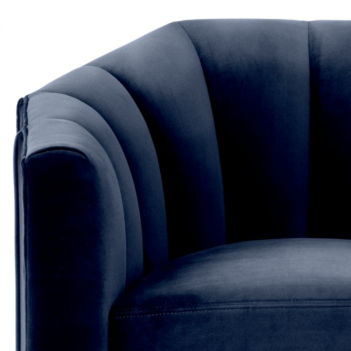 Swivel Chair Delancey savona midnight blue velvet