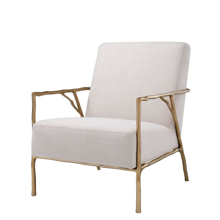 Chair Antico gold finish panama natural