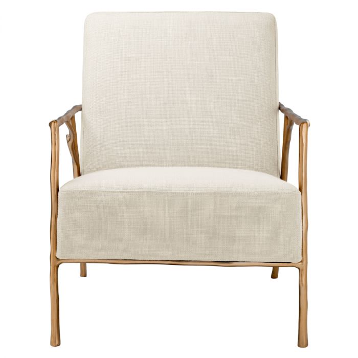Chair Antico gold finish panama natural