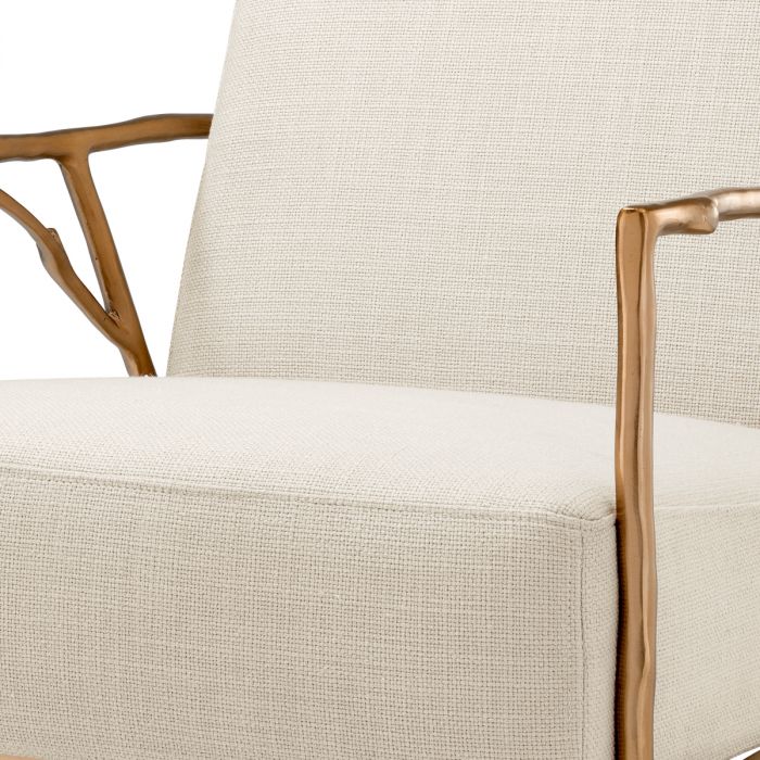 Chair Antico gold finish panama natural