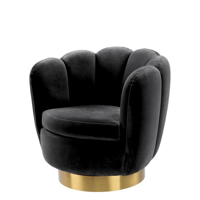 Swivel Chair Mirage savona dark grey velvet