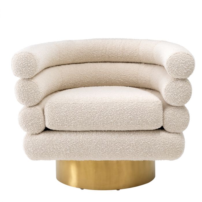 Swivel Chair Maguire bouclé cream