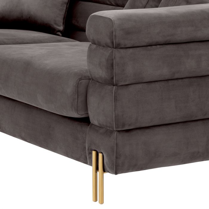 Sofa York savona grey velvet