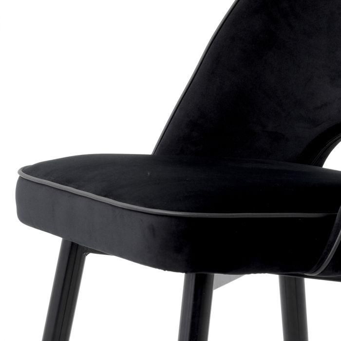 Dining Chair Cliff roche black velvet set of 2