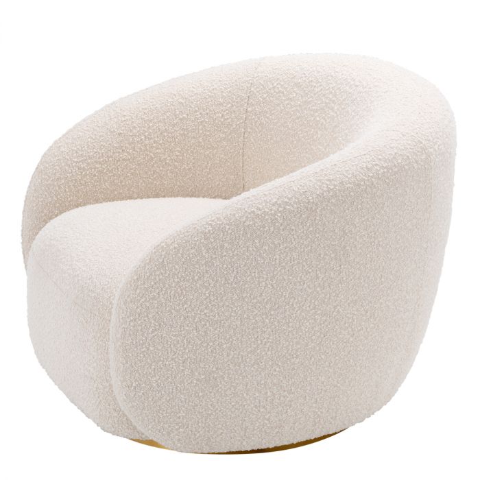 Swivel Chair Brice bouclé cream