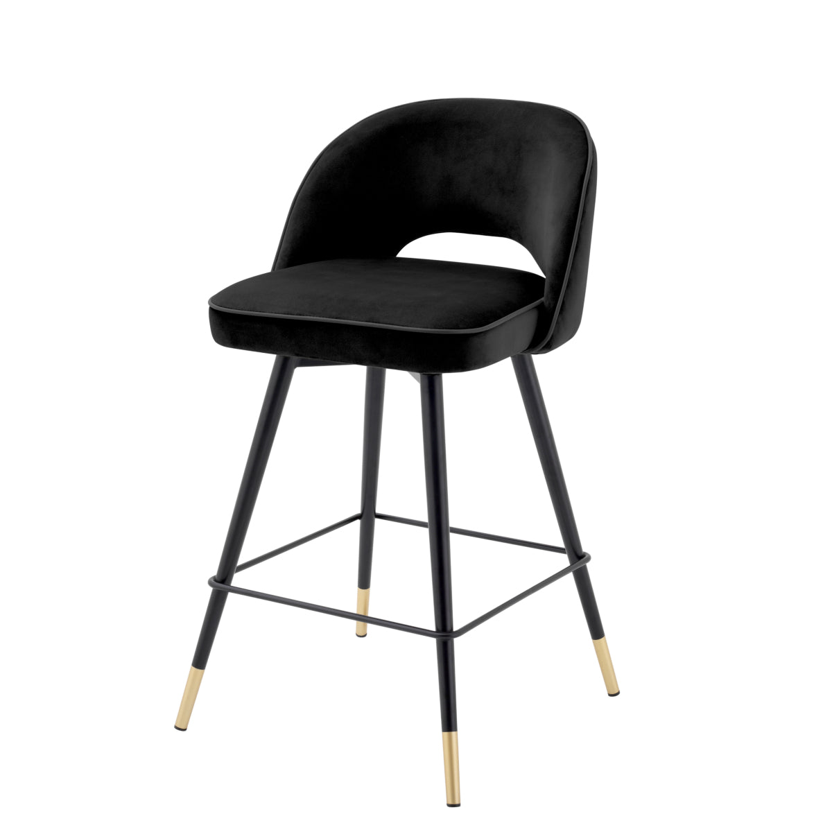 Black Velvet Swivel Counter Stools (2) Cliff