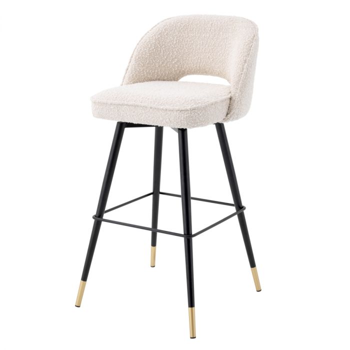 Bar Stool Cliff bouclé cream set of 2