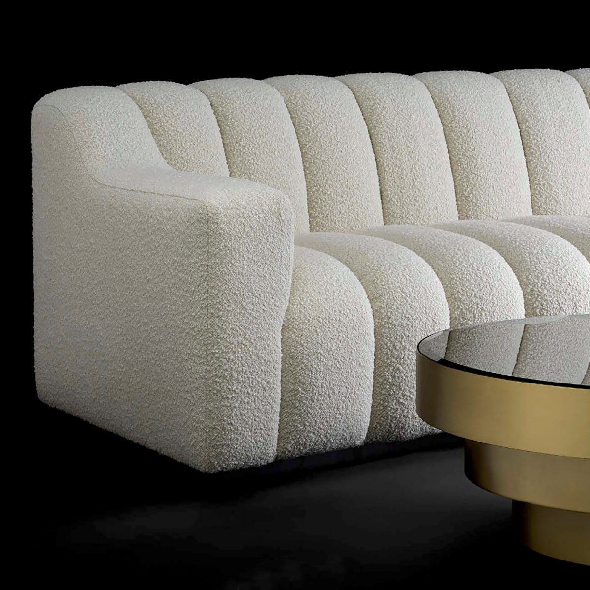 Channeled Boucle Sofa S Kelly | Eichholtzmh.com 