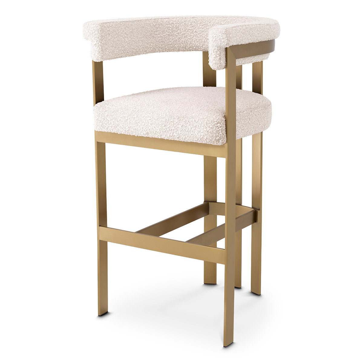 Cream Modern Curved Bar Stool Clubhouse