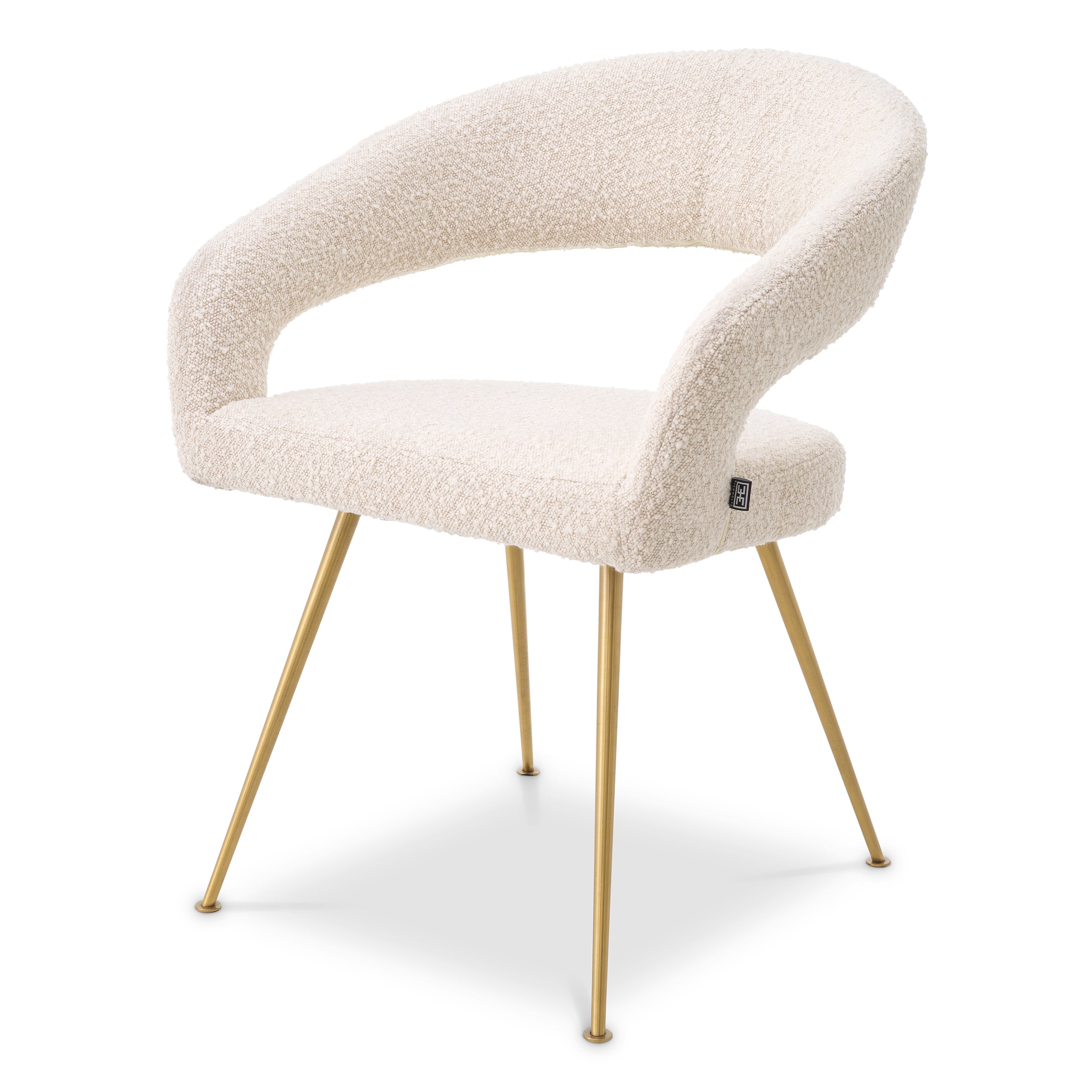 Bouclé Cream Modern Dining Chair Bravo
