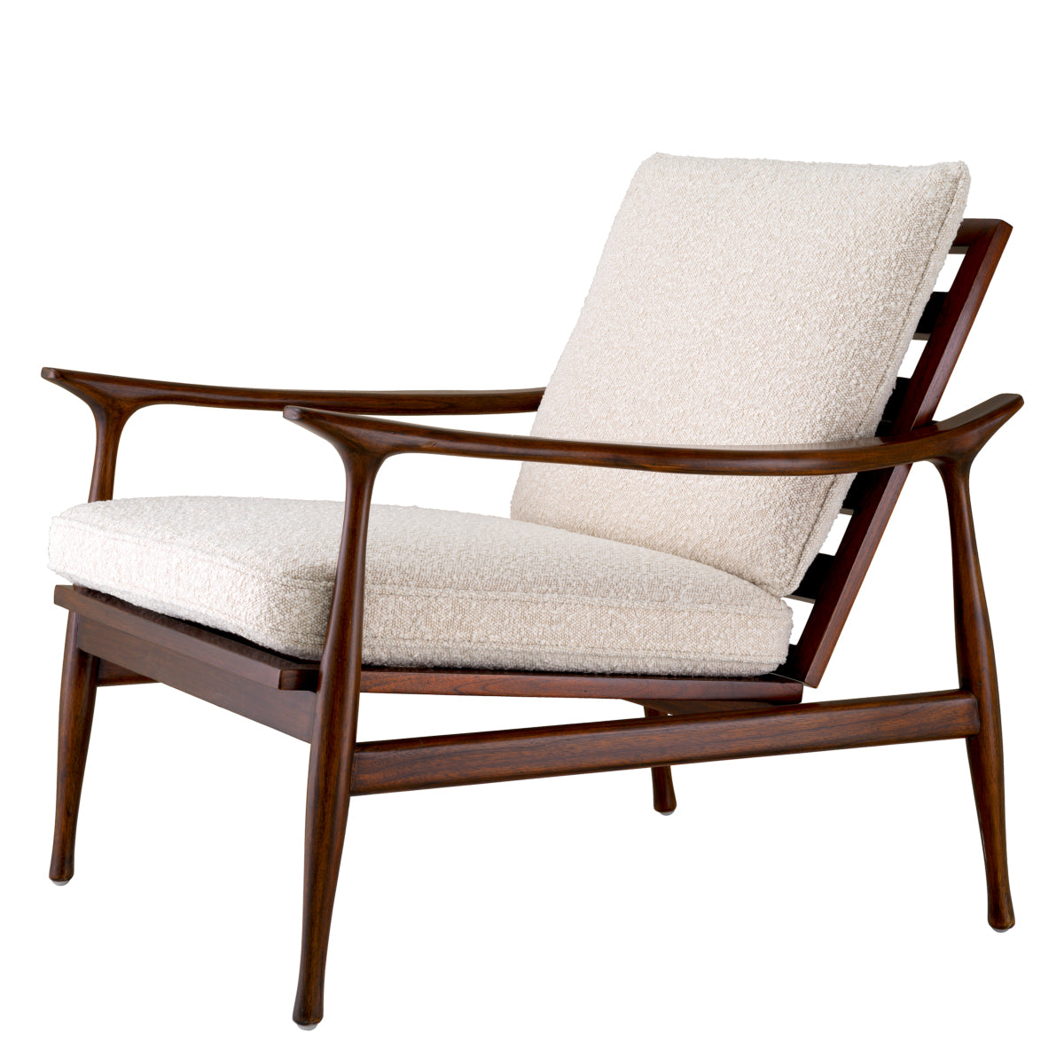 Wood Framed Bouclé Lounge Chair Manzo | Eichholtzmh.com