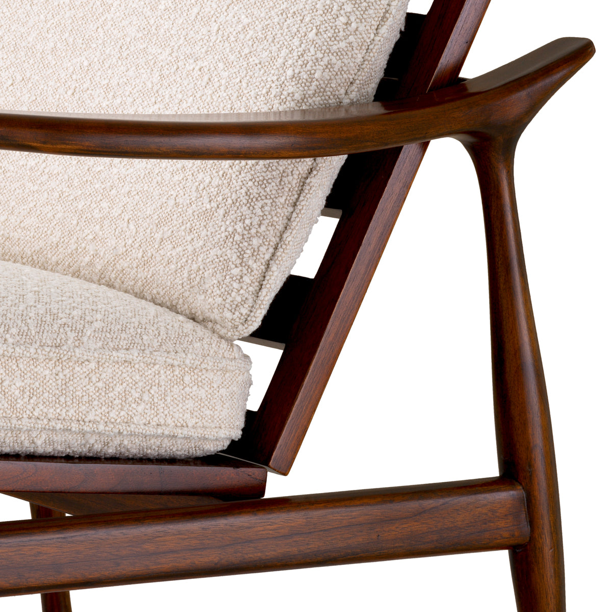 Wood Framed Bouclé Lounge Chair Manzo | Eichholtzmh.com
