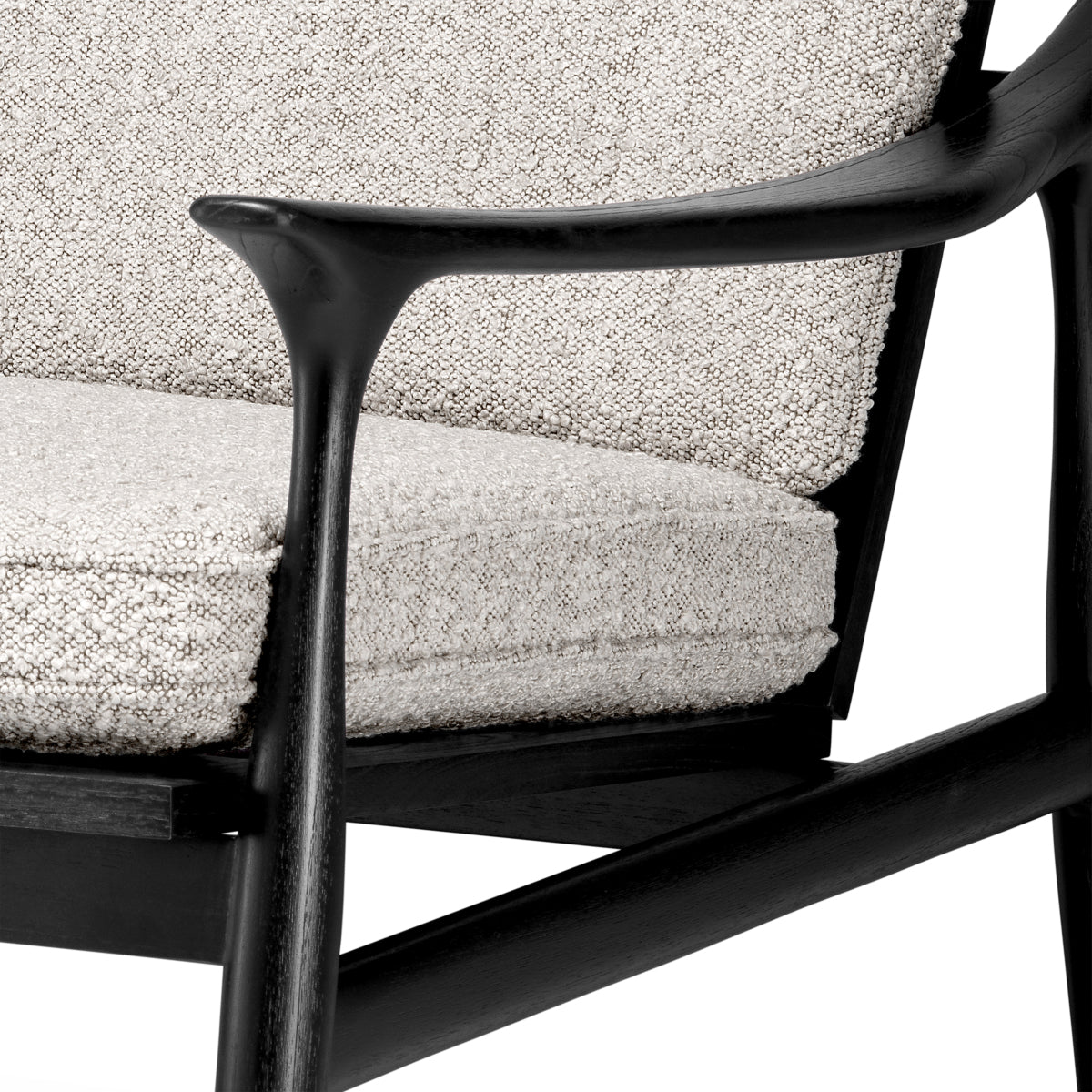Wood Framed Bouclé Lounge Chair Manzo | Eichholtzmh.com