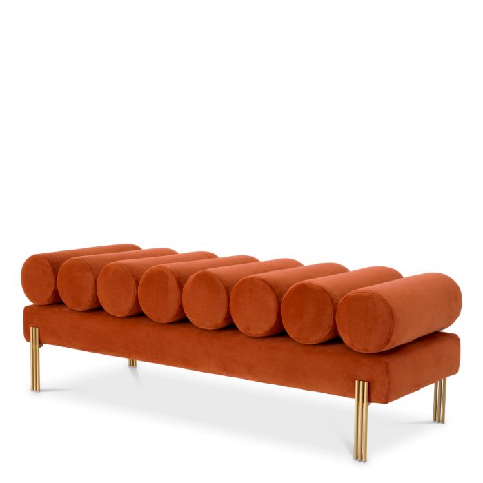 Bench Oxley savona orange velvet brushed brass finish
