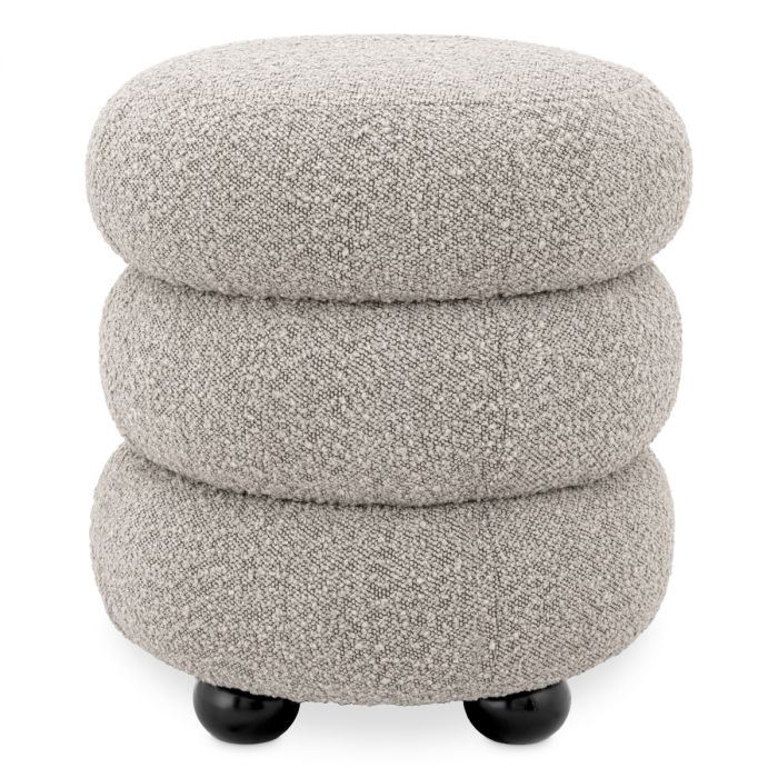 Stool Tulum bouclé grey