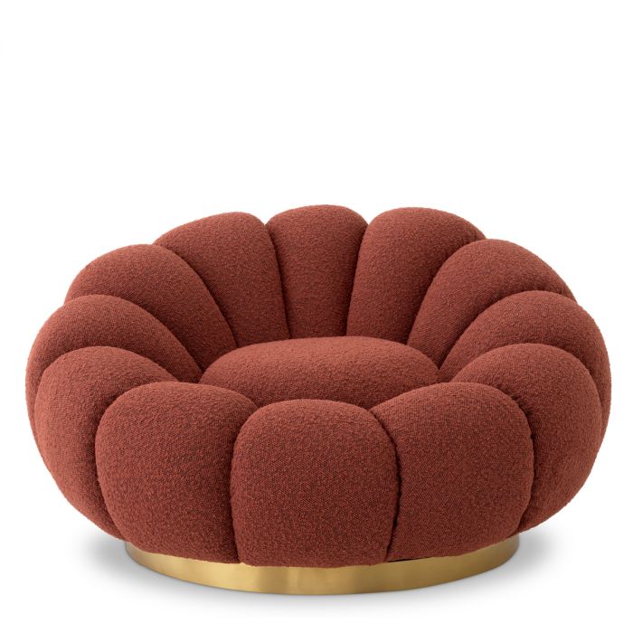 Swivel Chair Mello bouclé rouge