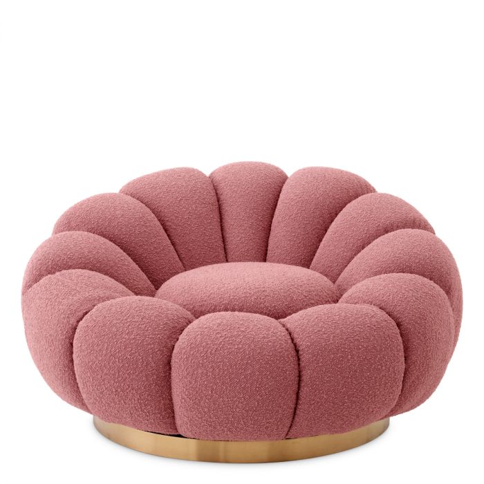 Swivel Chair Mello bouclé rose