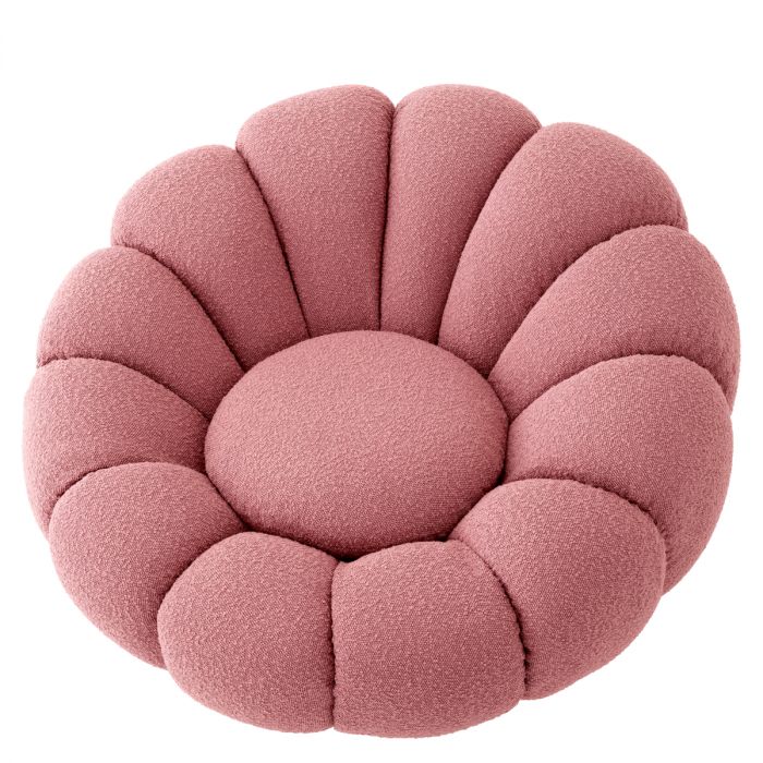Swivel Chair Mello bouclé rose
