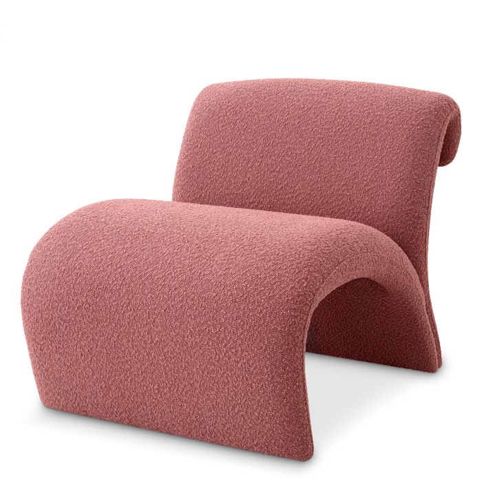Chair Vignola bouclé rose