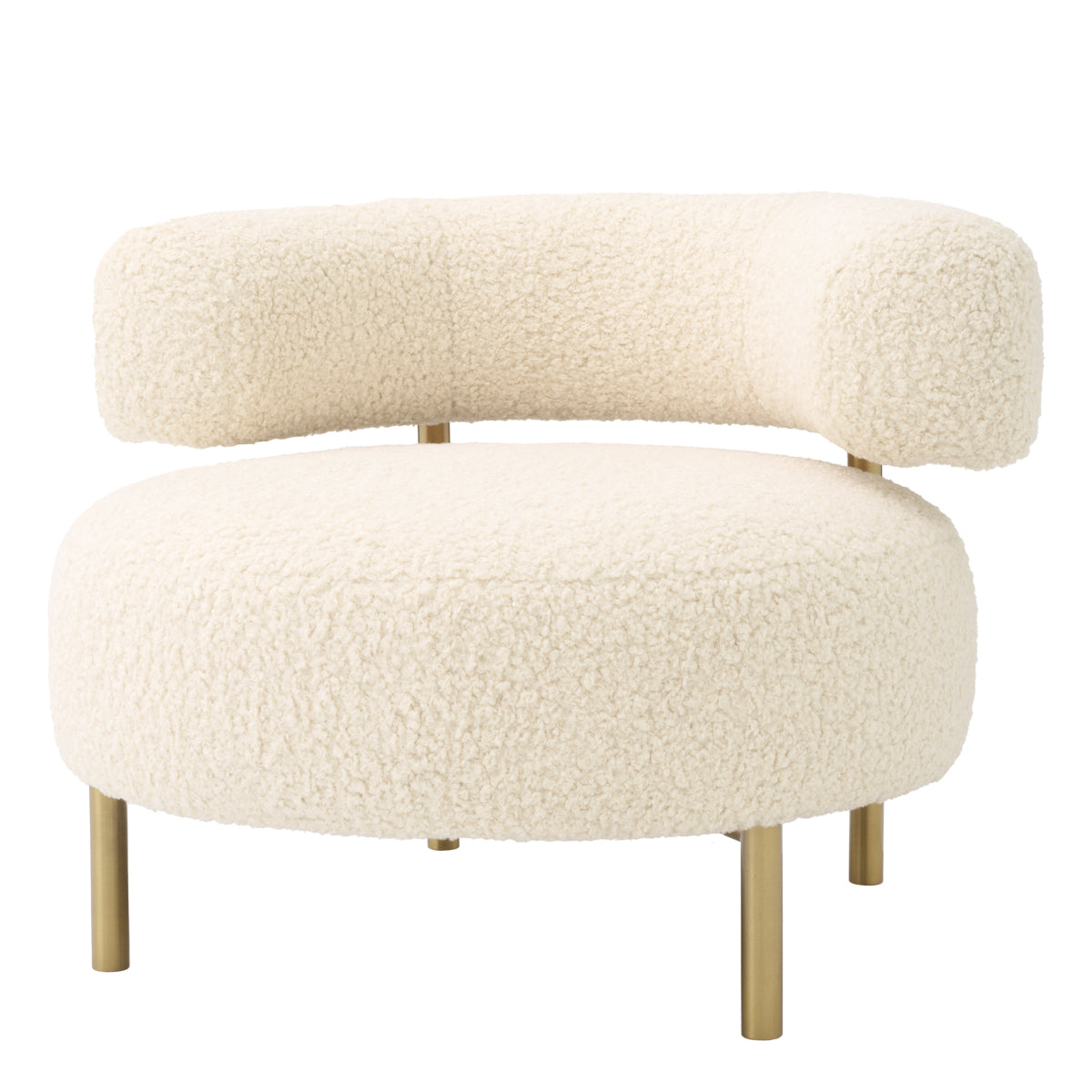 Off-White Curved Modern Lounge Chair Thompson