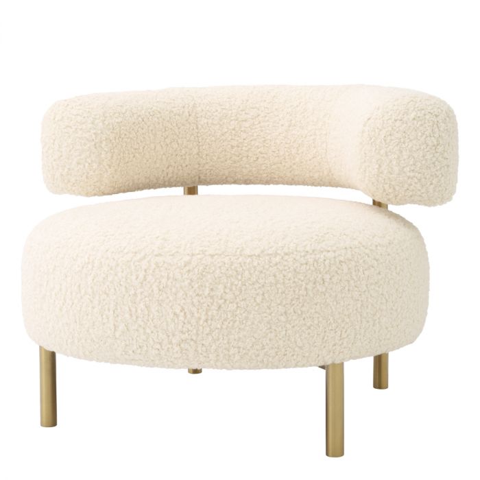 Chair Thompson faux shearling brushed brass finish