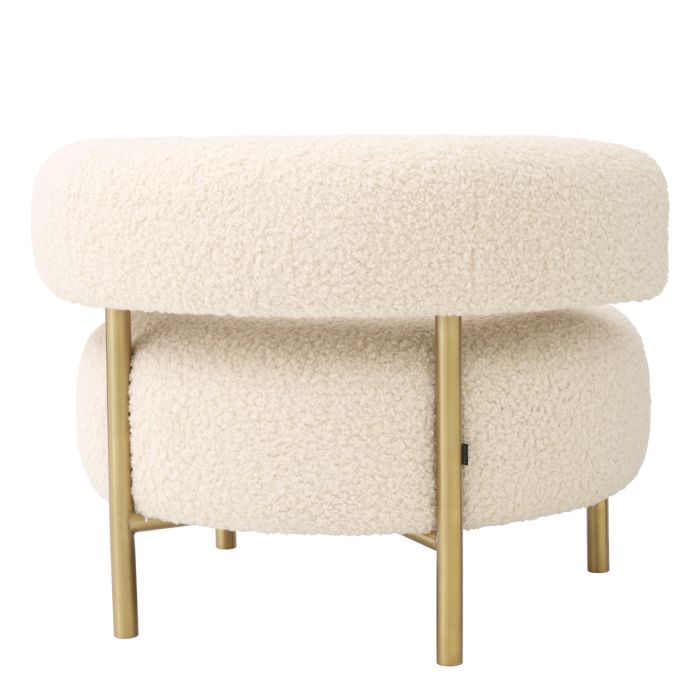 Chair Thompson faux shearling brushed brass finish