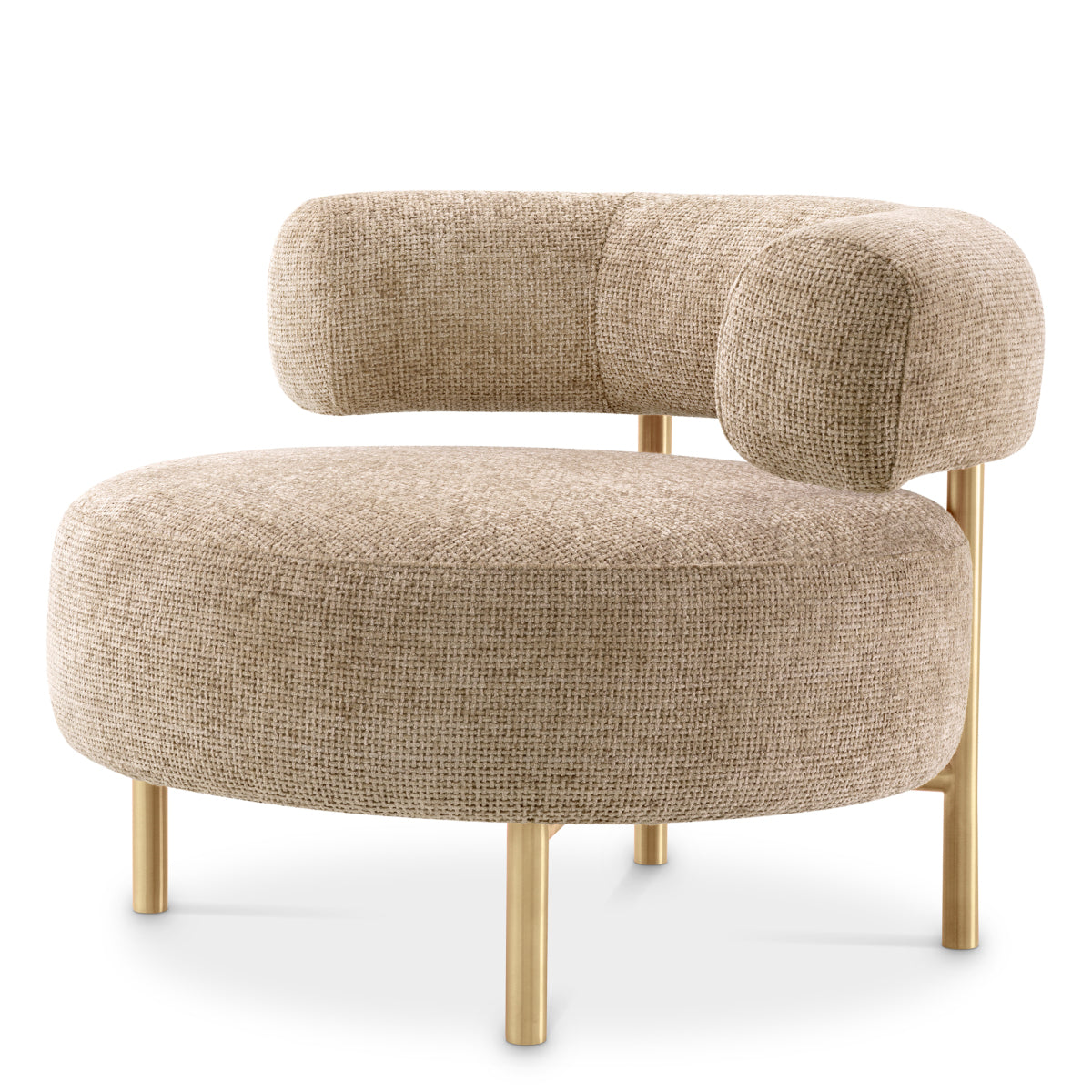 Beige Curved Modern Lounge Chair Thompson
