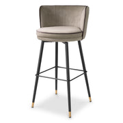 Greige Modern Swivel Bar Stool Grenada