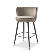 Gray Modern Swivel Counter Stool Grenada