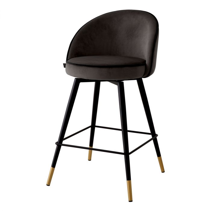Counter Stool Cooper roche dark grey velvet set of 2
