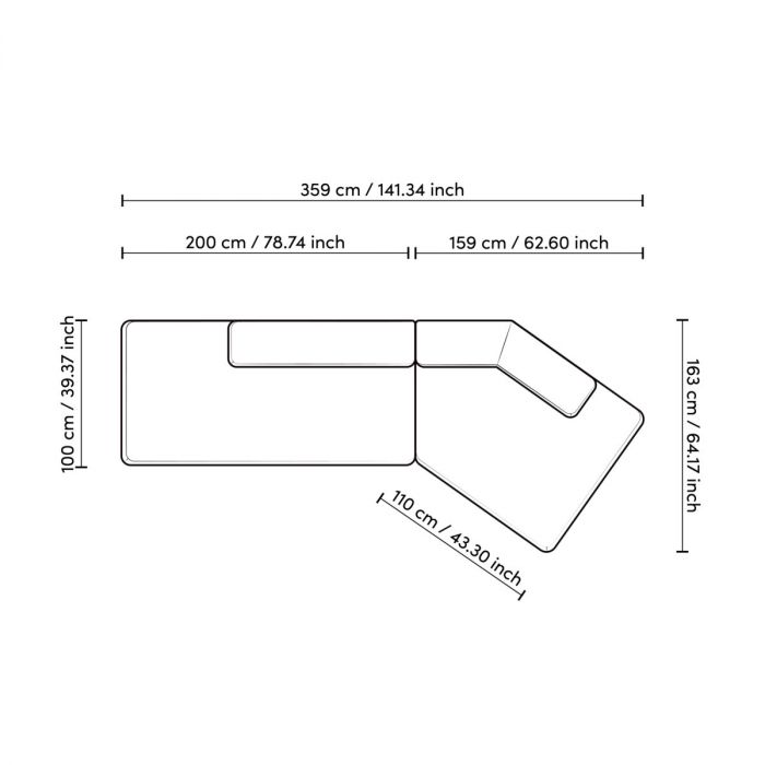 Sofa Taraval rêve grey