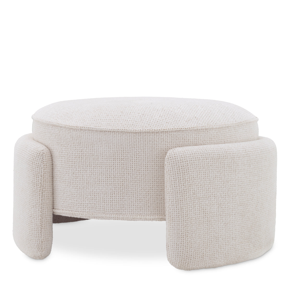 White Upholstered Modern Stool Ortega
